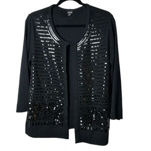 Black cardigan ,shiny,Lg,dark fairy,whimsigoth,glam,event,lady boss,corporate,EC